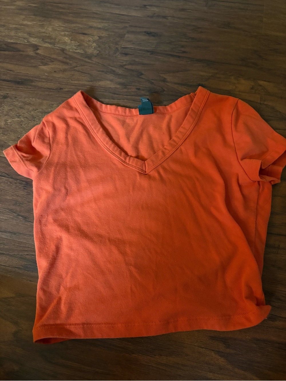 wild fable Orange V-Neck Crop Tee